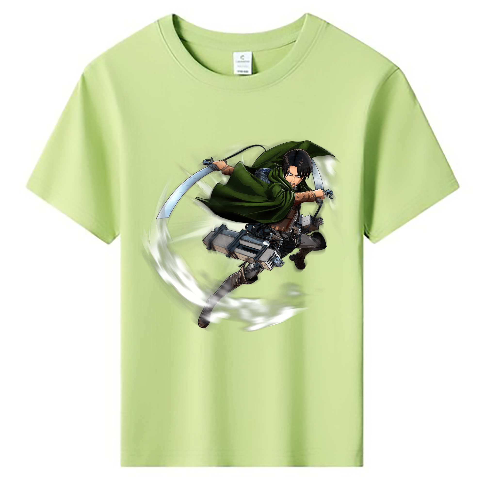 （画像用） 進撃の巨人 リヴァイ·アッカーマン Attack on Titan Levi Ackerman 綿100％キッズTシャツ（フロントプリント）